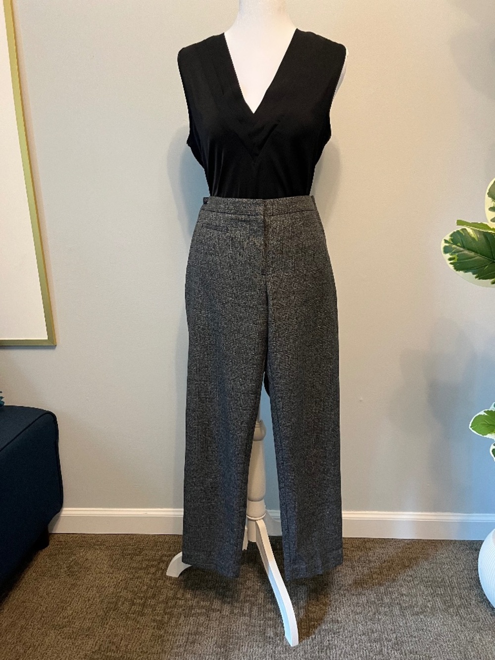 Worthington Petite Gold Fleck Tweed Slim Ankle Pants Sz 6P